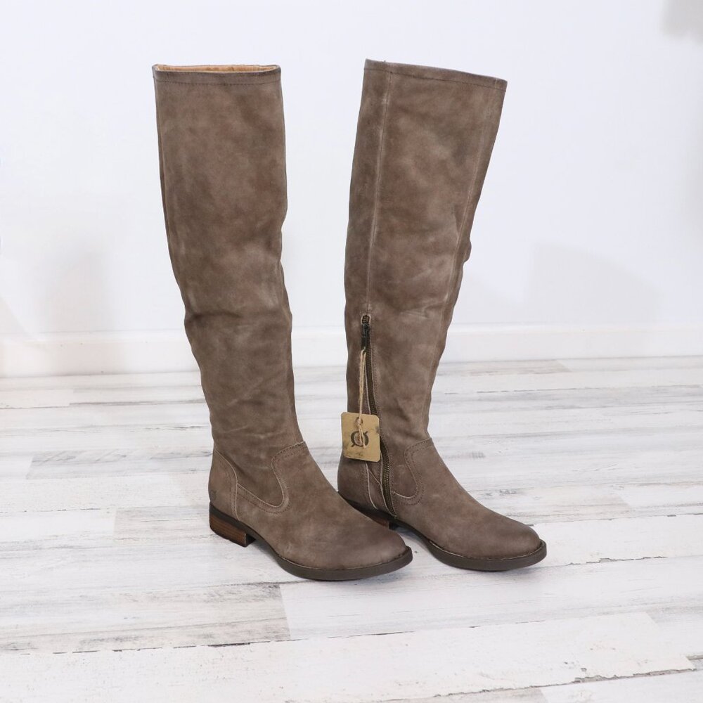 Born Britton Tall Over the Knee Boot Taupe Distressed 7.5 - Picture 2 of 12